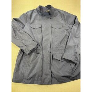 J Jill Women's Navy Anorak Polyester Rain Jacket Insulated Size L